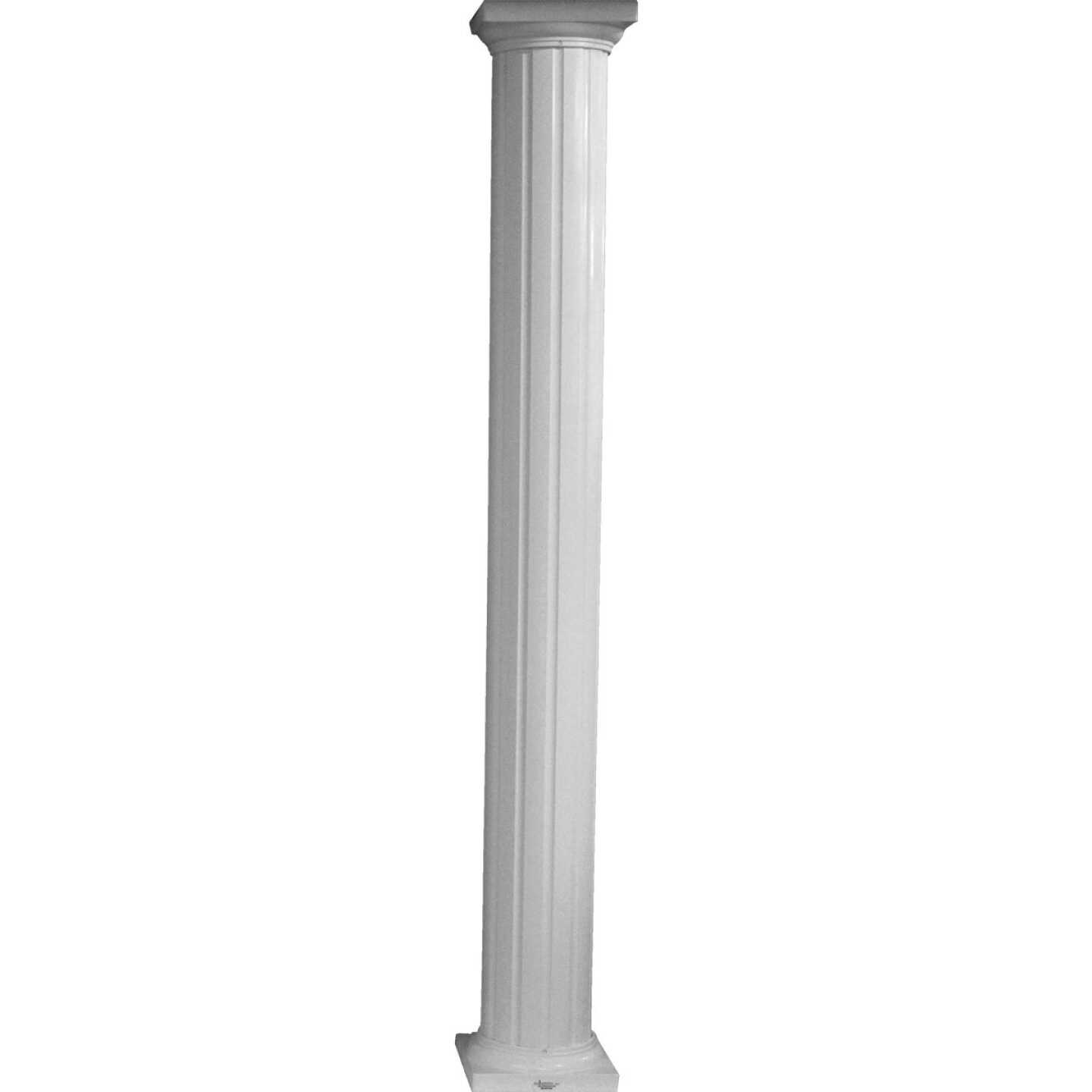 Crown Column 8 In. x 8 Ft. White Powder Coated Round Fluted Aluminum Column Image 1